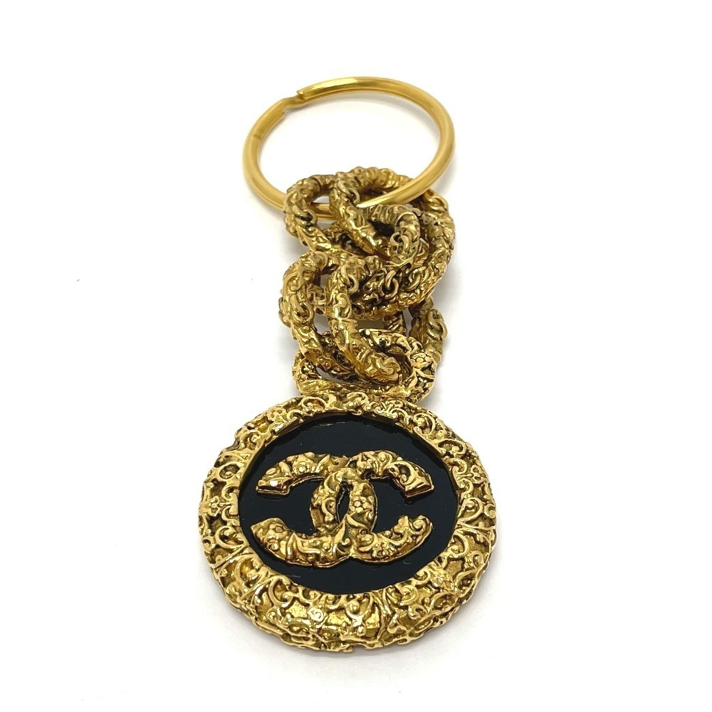 CHANEL Vintage Black Logo Ring